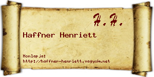 Haffner Henriett névjegykártya